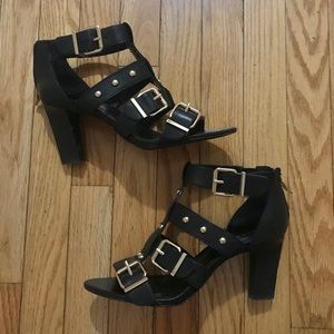 COPY - BCBG Strappy Sandals Leather Buckle Heels